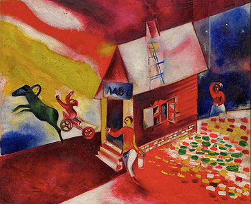 'El carro volador' por Chagall, 1913