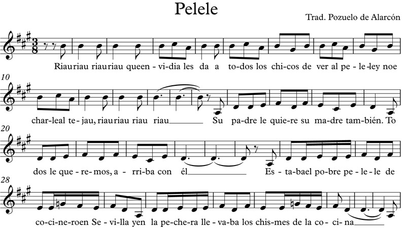 Pelele, partitura