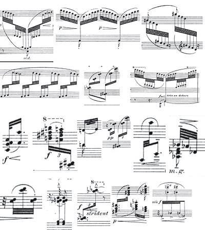 Notas musicales de la partitura de 'Fuegos de Artificio'