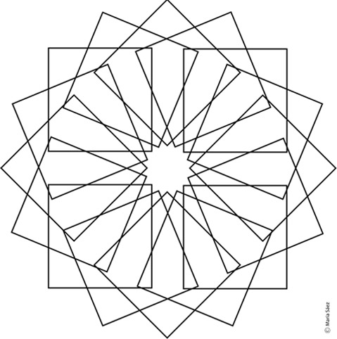 Superposición de cuadrados